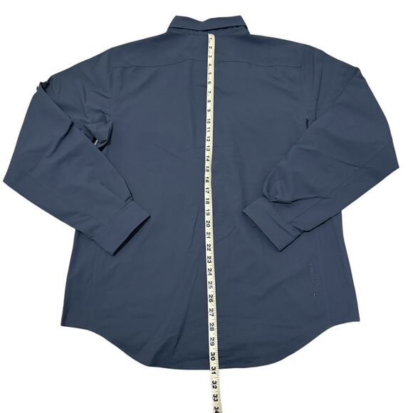 Nike ACG Shirt Mens Medium Navy Blue Button Up Dri Fit UV Devastation Trail Hike - Picture 6 of 9